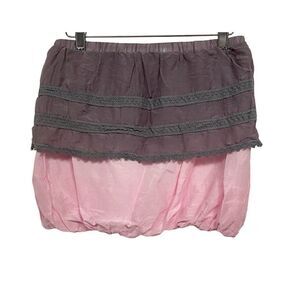 Mini Young Fabulous & Broke Girls 14 Grey and Pink Bubble Top Crochet Detail NEW